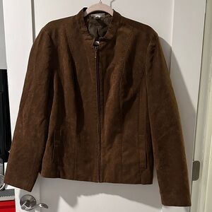Dressbarn Chocolate Leather Jacket